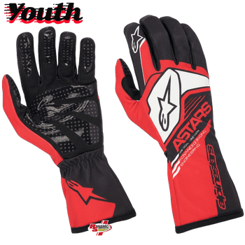 Alpinestars Youth Tech-1 K RACE S V2 "CORPORATE" Kart Racing Gloves Red/Black