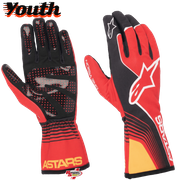 Alpinestars Youth Tech-1 K RACE S V2 "FUTURE" Kart Racing Gloves Red/Tangerine