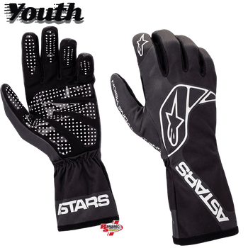 Alpinestars Youth Tech-1 K RACE S V2 "ONE VISION" Kart Racing Gloves Black/Tar Gray