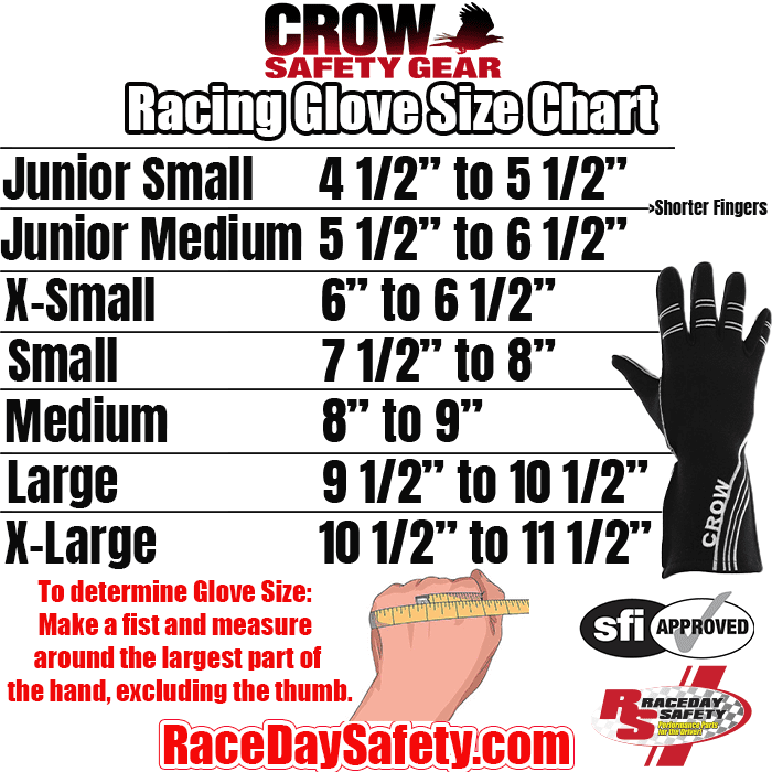 Crow All Star Nomex&#174; Gloves Black <br>SFI 3.3/5