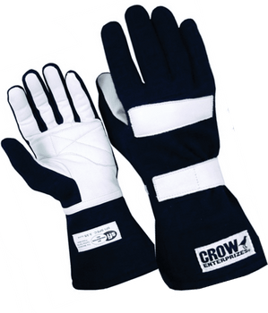 Crow Junior Nomex® Racing Gloves Black <br>SFI 3.3/5