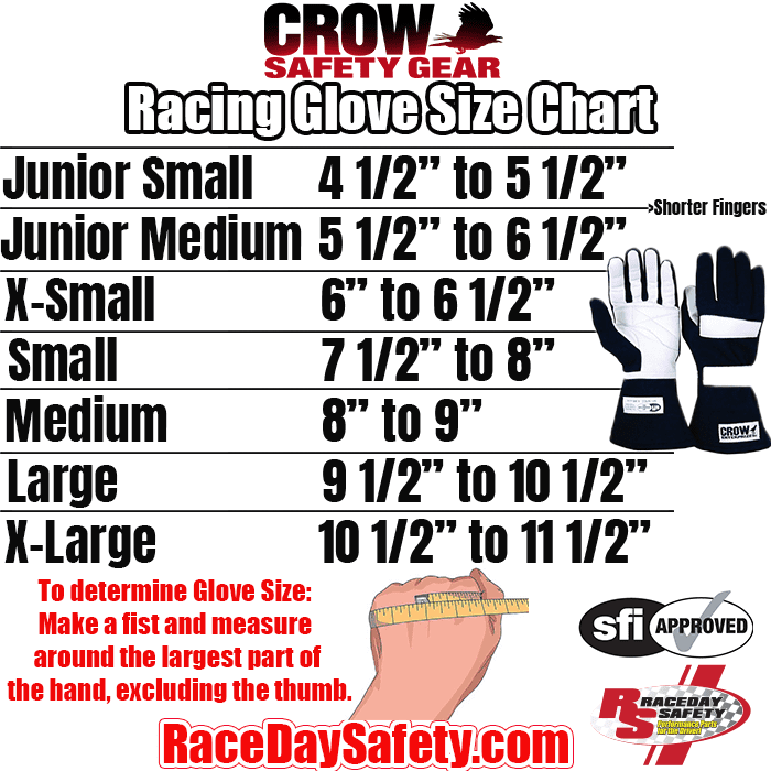 Crow Junior Nomex&#174; Racing Gloves Black <br>SFI 3.3/5