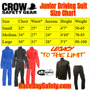 Crow Junior Race Suit Size Chart