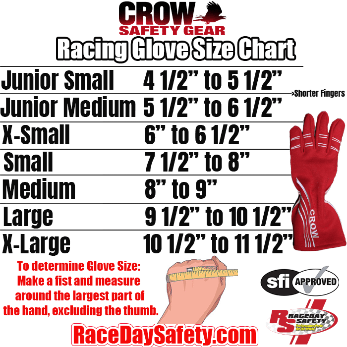 Crow All Star Nomex® Gloves Red <br>SFI 3.3/5