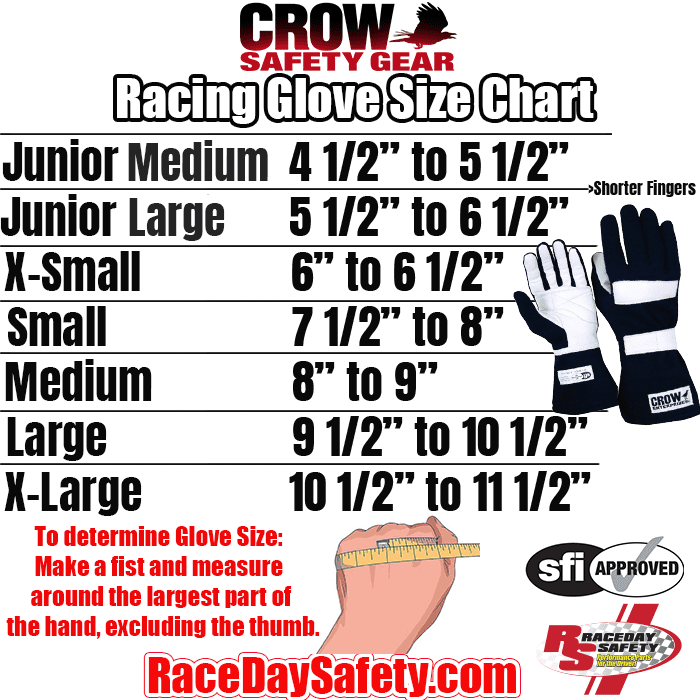 Crow Standard Double Layer Nomex® Gloves Black <br>SFI 3.3/5