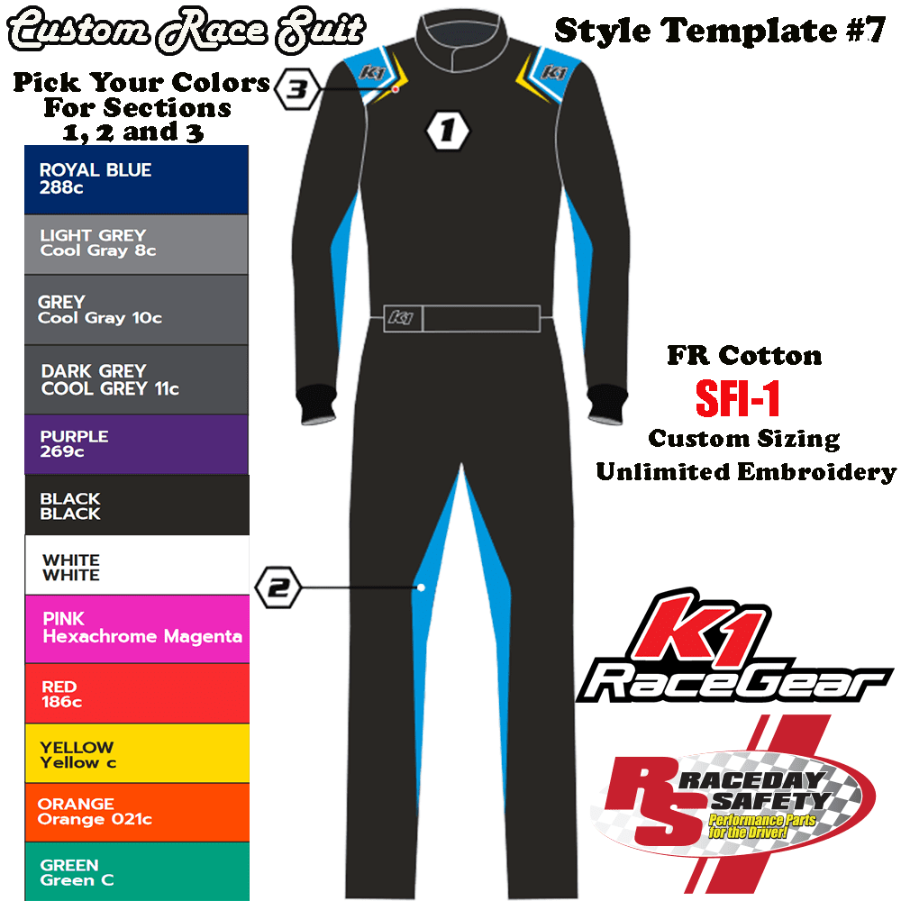 K1 RaceGear Custom Race Suit Template 7 SFI1