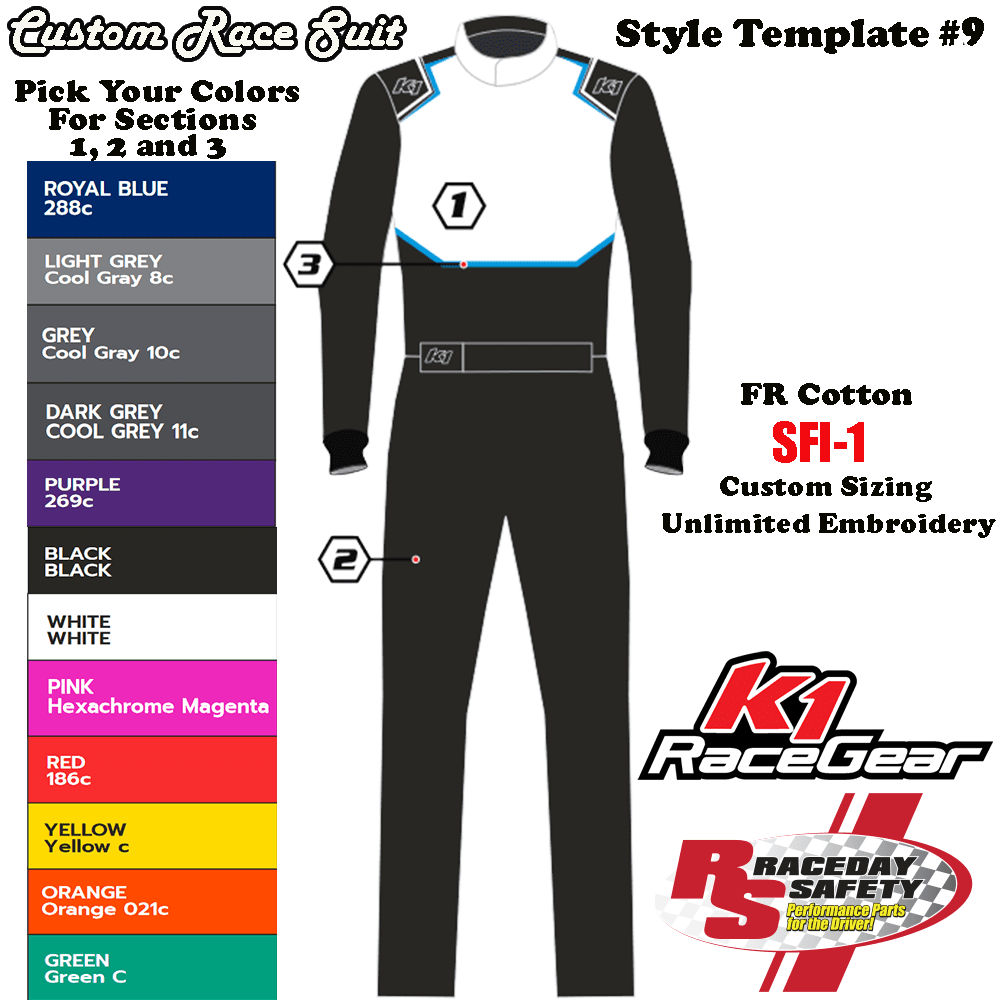 K1 RaceGear Custom Race Suit Template 9 SFI1