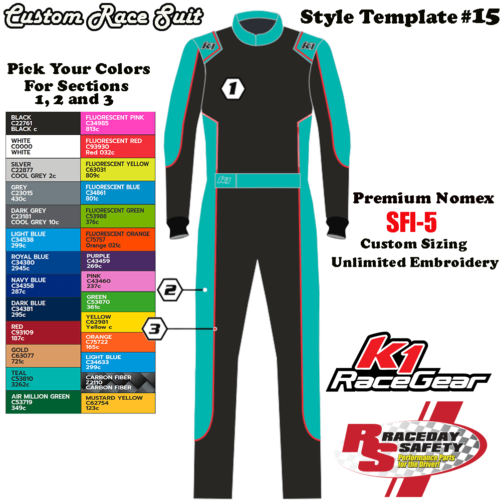 K1 RaceGear Custom Race Suit Template 15 SFI5