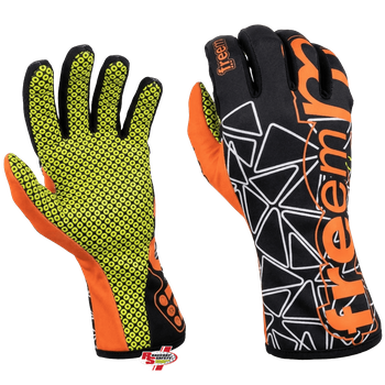 FreeM K-Slight 22 Kart Racing Gloves Black/Flo Orange
