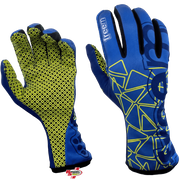 FreeM K-Slight 22 Kart Racing Gloves Blue/Flo Yellow