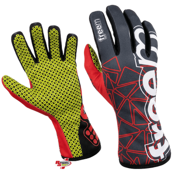 FreeM K-Slight 22 Kart Racing Gloves Grey/Red