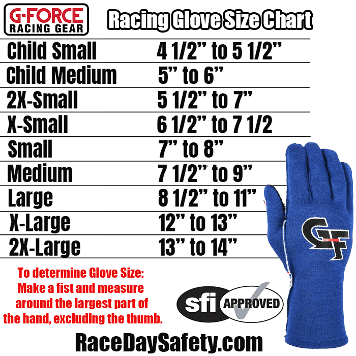 G-Force G-Limit RS Auto Race Gloves Blue <br>SFI 3.3/5