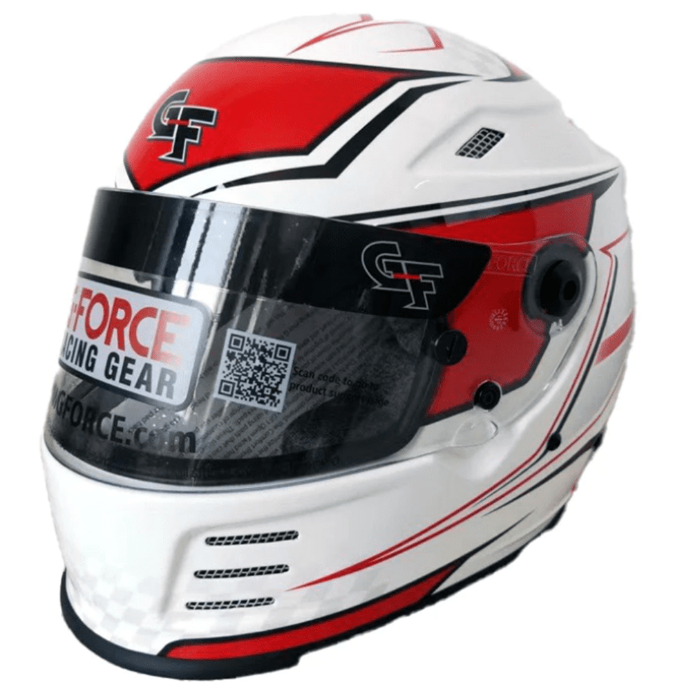 GForce Revo Graphics SA2020 Racing Helmet Red/White