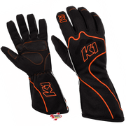 K1 RaceGear RS1 Karting Gloves In Black/Orange