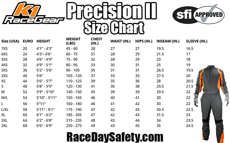 K1 RaceGear Precision II Nomex Racing Suit Anthracite/Orange <br>SFI 3.2A/5