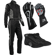 K1 RaceGear Challenger Gray Package: Includes Challenger Race Suit, Track-1 Race Gloves and Challenger Race Shoes