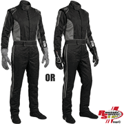 K1 RaceGear Challenger Black/Gray Package: Includes Challenger Race Suit, Track-1 Race Gloves and Challenger Race Shoes
