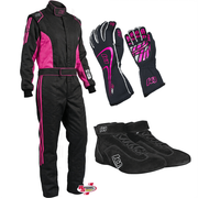 K1 RaceGear Challenger Pink Package: Includes Challenger Race Suit, Track-1 Race Gloves and Challenger Race Shoes