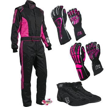 K1 RaceGear Challenger Pink Package: Includes Challenger Race Suit, Race Gloves and Challenger Race Shoes