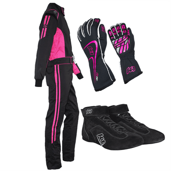 K1 RaceGear Challenger Pink Package: Includes Challenger Race Suit, Track-1 Race Gloves and Challenger Race Shoes
