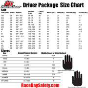 K1 Race Gear Driver Package Size Chart