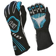 K1 RaceGear Flex Gloves Black/Flo Blue <br>SFI 3.3/5