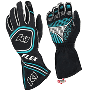 K1 RaceGear Flex Gloves Black/Flo Blue <br>SFI 3.3/5