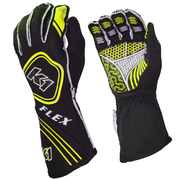 K1 RaceGear Flex Gloves Black/Flo Yellow <br>SFI 3.3/5