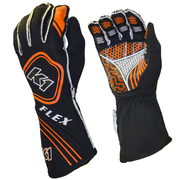 K1 RaceGear Flex Gloves Black/Flo Orange <br>SFI 3.3/5
