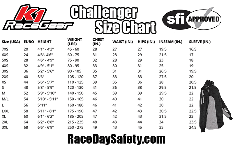 K1 RaceGear Challenger Racing Jacket Black/Gray <br>SFI 3.2A/1