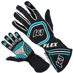 K1 RaceGear Flex Gloves Black/Flo Blue <br>SFI 3.3/5