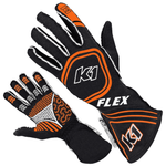 K1 RaceGear Flex Gloves Black/Flo Orange <br>SFI 3.3/5