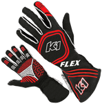 K1 RaceGear Flex Gloves Black/Red <br>SFI 3.3/5