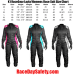 K1 RaceGear Layla Womens Race Suit Size Chart