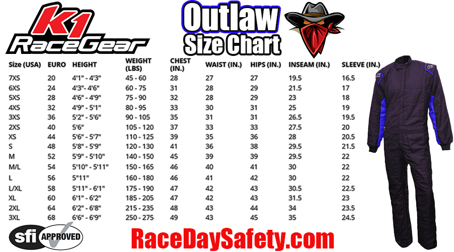 K1 RaceGear Outlaw Fire Suit Black/Blue <br>SFI 3.2A/5