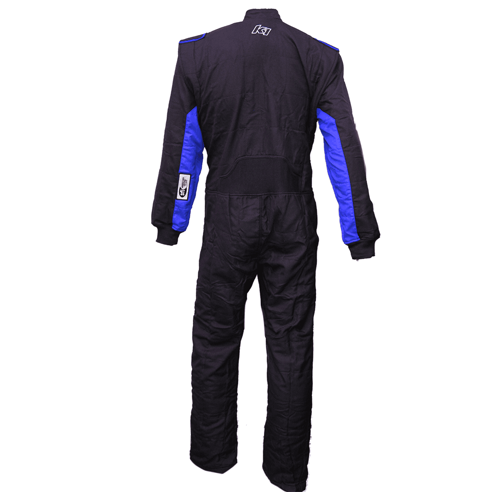 K1 RaceGear Outlaw Adult OnePiece Fire Suit Black/Blue