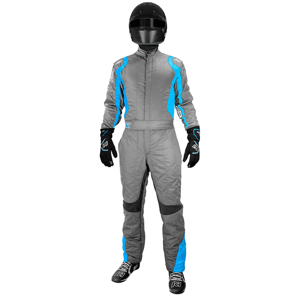 K1 RaceGear Precision 2 Auto Racing Suit Gray/Flo Blue