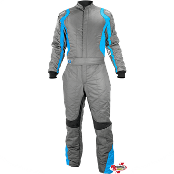 K1 RaceGear Precision 2 Auto Racing Suit Gray/Flo Blue <br>SFI 3.2A/5