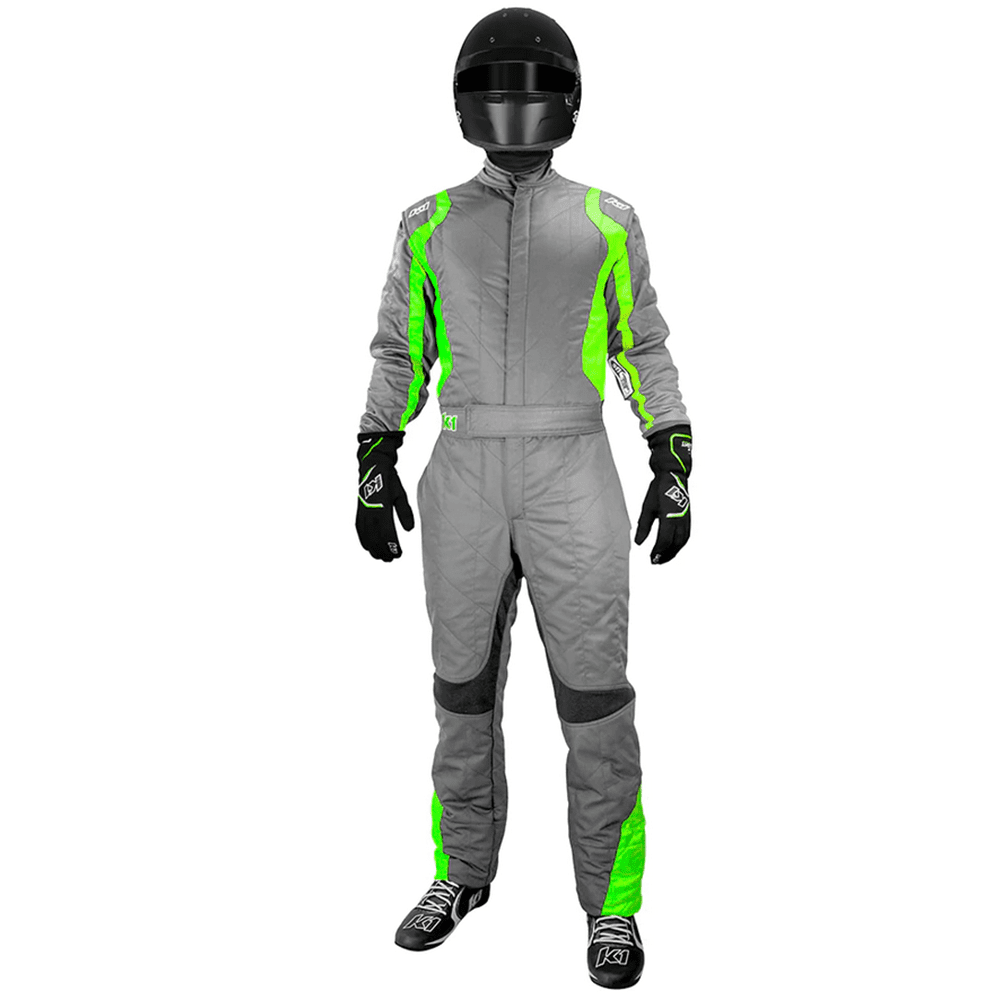 K1 RaceGear Precision 2 Auto Racing Suit Gray/Flo Green