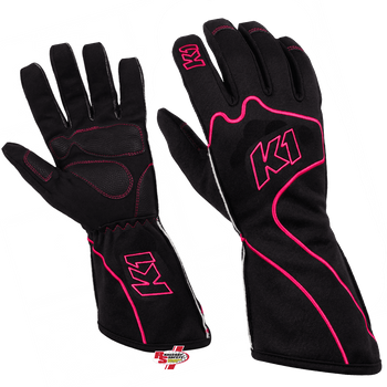 K1 RaceGear RS1 Karting Gloves In Black/Pink
