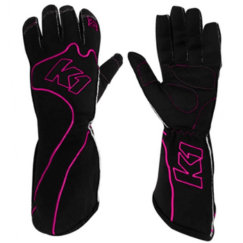 K1 RaceGear RS1 Karting Gloves In Black/Pink