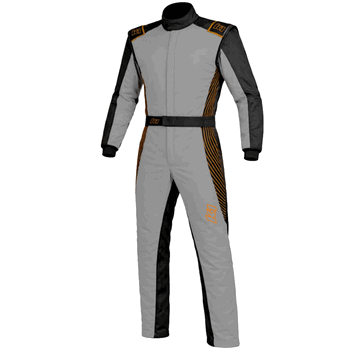 K1 RaceGear Strata Kart Racing Suit Gray/Flo Orange