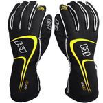 K1 RaceGear Track 1 Nomex&#174; Racing Gloves Black/Flo Yellow <br>SFI 3.3/5