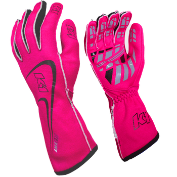 K1 RaceGear Track 1 Nomex® Racing Gloves Flo Pink <br>SFI 3.3/5