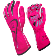 K1 RaceGear Track 1 Nomex® Racing Gloves Flo Pink <br>SFI 3.3/5