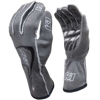 K1 RaceGear Track 1 Nomex® Racing Gloves Gray <br>SFI 3.3/5