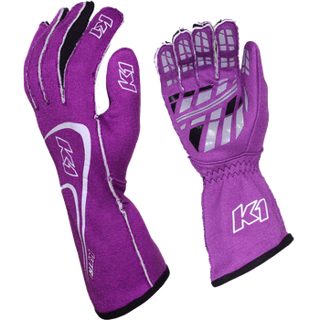 K1 RaceGear Track 1 Nomex® Racing Gloves Purple <br>SFI 3.3/5
