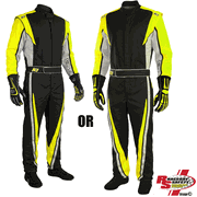 K1 RaceGear Vortex Flo Yellow Package: Includes Vortex Race Suit, Track-1 Race Gloves and Challenger Race Shoes