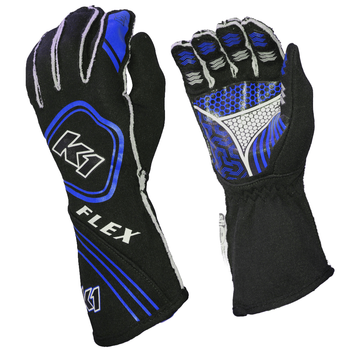 K1 RaceGear Youth Flex Nomex&#174; Gloves Black/Blue <br>SFI 3.3/5