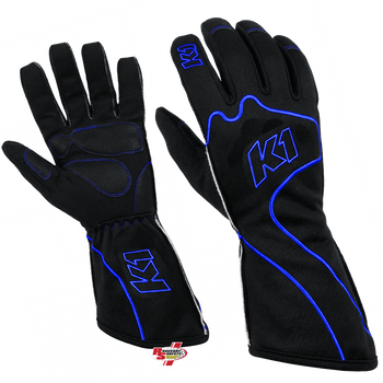 K1 RaceGear RS1 Karting Gloves In Black/Blue